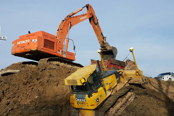 Construction work being performed by Karvo Paving Company's Construction Division